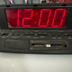 Vintage Digital Alarm Clock with Red LED Display